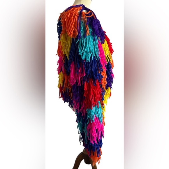Akira Before I Love U Colorful Fringe Jacket Cardigan Oversized Size Medium - Picture 3 of 10